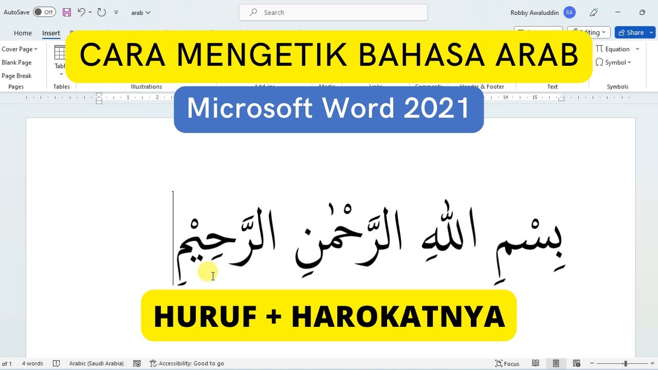 Cara Mengetik Huruf Bahasa Arab Di Microsoft Word ( Dilengkapi Cara ...