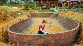 Start To Finish Build Swimming Pool For Hot Summer of 130℉ _TIMELAPSE in 30 Days of Build