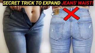 SECRET REVEALED! The Best Way to Expand Jeans at the Waist | No Sew Method!