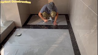 Construction Techniques For Luxury Bathroom Floors With Large Ceramic Tiles - Tile Cutting Skills