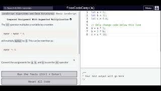 Lesson 23 | Basic JavaScript | Compound Assignment With Augmented Multiplication