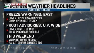 FIRST ALERT: More overnight frost/freeze conditions through the work week