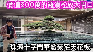 價值200萬的羅漢松種大門口｜珠海十字門豪宅天花板華發灣璽一號｜又有地鐵又有華發商都便捷配套集於一身