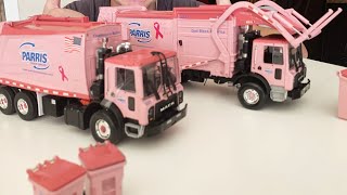 Unboxing Two Custom First Gear Pink Parris Garbage Trucks! l Garbage Trucks Rule