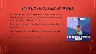 Disasters Training - Power Outages