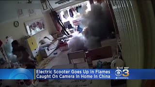 Electric Scooter Goes Up In Flames Inside Home