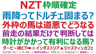 ニュージーランドトロフィー2023枠順確定　雨降ってドルチェモア固まる？ 時計がかかって有利になる馬は？