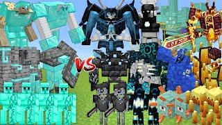 DIAMOND ALLIANCE Vs IMMORTAL \u0026 WARDEN \u0026 GUARDIAN \u0026 BLAZE ALLIANCE MOB BATTLE IN MINECRAFT