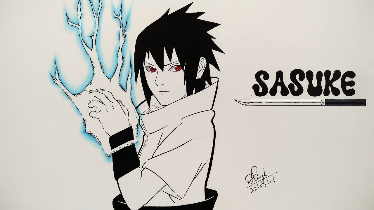 Drawing Sasuke Uchiha (Manga Sketch) - Naruto Shippuden - YouTube