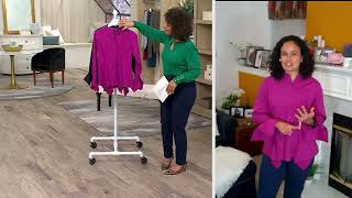 Attitudes by Renee Handkerchief Hem Button Down Shirt on QVC