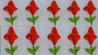 amazing art hand embroidery|hath ki kadhai|hand embroidery flower design #art​ #embroidery​ #flower​