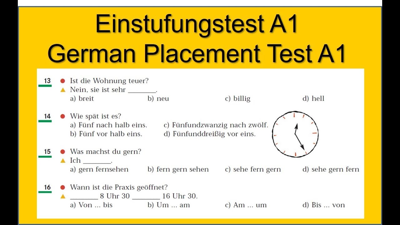Тест немецкий времена