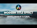 How to create a Modern Title Animation in Davinci Resolve 16