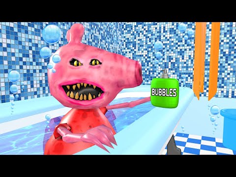 Hungry Pig Bath Time! 3D animated game Roblox mashup