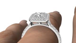 14k White Gold 1ct TDW Diamond Double Halo Engagement Ring (H-I, I1-I2)