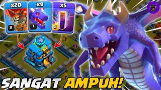 SANGAT AMPUH! DRAGON + BALLOON + BAT SPELL (DRAGLOON) - STRATEGI PUSH/WAR TH 12 | COC INDONESIA