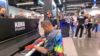 Kris Nicholson Jamming with my Friend Cory Pesaturo at the Korg Booth at Namm 2025 Video 2