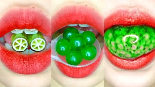 asmr GREEN FOODS eating sounds