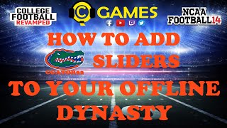 NCAA14 College Football Revamped | How To Add CGator22 Sliders To Your Offline Dynasty **UPDATED**