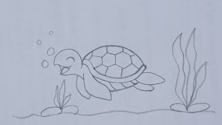 Turtle Drawing / How to draw a turtle 🐢.