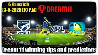 Vincy T10 league | Grenadines Divers vs Botanical Gardens Rangers Dream 11 prediction | CricTech
