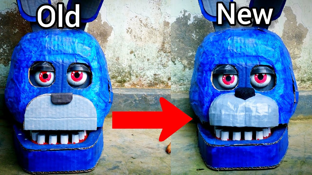 Bonnie Face Makeover With Cardboard Fnaf Craft Tutorial Youtube