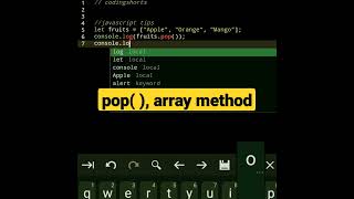 pop() in array | javascript tutorial #shorts #html #javascript