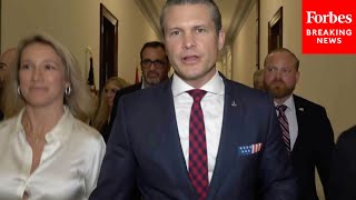 Pete Hegseth Tells Reporters He's Having 'A Good Day In The U.S. Senate Meeting With Senators'