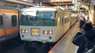 185系B6編成 団臨 八王子駅発車