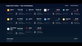 Build a Real-Time Crypto Price Tracker Website with HTML, CSS & JavaScript | CoinGecko API Tutorial
