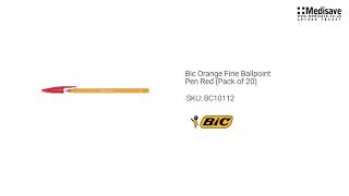 Bic Orange Fine Ballpoint Pen Red Pack of 20 BC10112