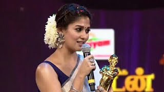 Nayanthara Speech | Ananda Vikatan Cinema Awards 2017 | Tamil Media