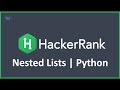Nested Lists | Hacker rank Solution in Python