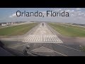 Cockpit view of a Boeing 757 landing, Orlando International Airport MCO, Florida