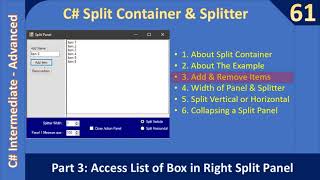 C# SplitContainer and Splitter | Part 3 Access Control on Panels | C# Advanced #61
