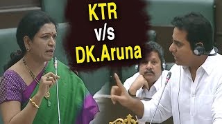 Ktr Superb Answer to DK.Aruna || Ktr V/S DK.Aruna Speech on Pensions || Telangana News