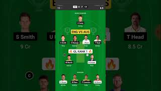 ENG vs AUS Dream11 Team | ENG vs AUS Dream11 Team Prediction | Ashes 2023 | aus vs eng dream11 #test