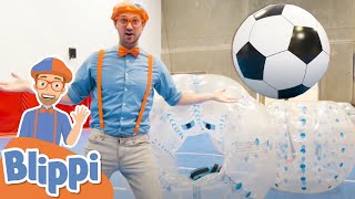 Blippi Plays a Game of Bubble Ball | Educational s For Children