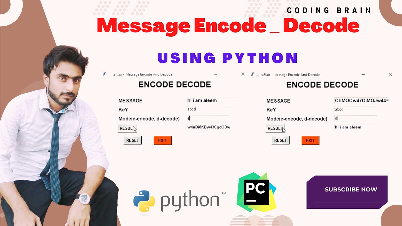 Message Encode Decode In Python With Tkinter Gui Youtube
