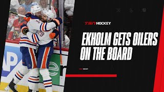 Ekholm gets the first Oilers goal of the Stanley Cup final