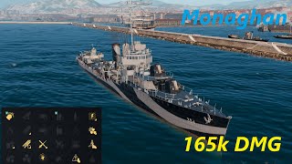 【World of Warships 】Monaghan　165K ※敵と味方でポイント逆です