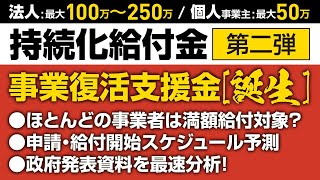 持続化給付金第二弾［事業復活支援金］正式発表！給付額の計算方法や申請スケジュールを考察。法人最大250万円 / 個人最大５０万円〈大阪府の小さな会社に特化したブランディング会社〉