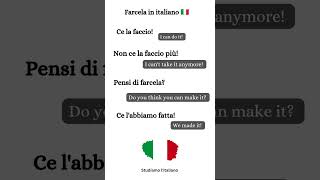 Learn how to use Farcela in Italian🇮🇹#languages #learnitalian#italy #italia#languagelearning#shorts