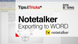 NoteTalker Tips & Tricks | Notetalker Exporting to Word