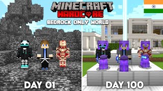 We Survived 100 Days In Bedrock Only World In Minecraft Hardcore (HINDI)