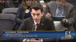 CT GA Testimony on Pontic Genocide Education Policy | Alexander Christofor, Legislative Director