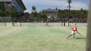 2017 東海高等学校総合体育大会ソフトテニス　男子団体戦決勝３　中京（水野・道下）　対　富士宮北（山之上・佐野）