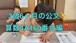 ✏️公文の宿題✏️3歳6ヶ月の算数4A160番台編❣️