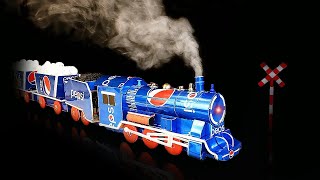 How to Make a Pepsi Steam Train With Cardboard Brio Tarck | Train Track Changes