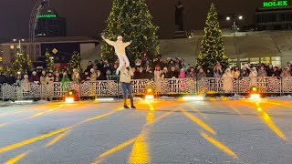 На открытие катка в Екатеринбурге выступили олимпийские чемпионы Максим Маринин и Татьяна Тотьмянина